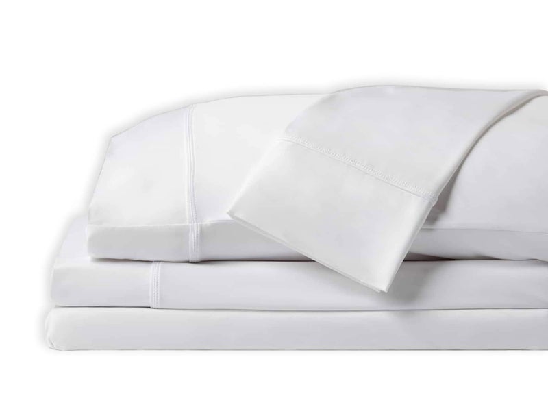 SHEEX - Original Performance Sheets Set (Queen) Bright White - Cooling Sheets - Moisture Wicking - 1 Flat Cooling Sheet, 1 Fitted Cooling Sheet, 2 Pillow Covers - Wrinkle Free - Sleep Aid - Image 1